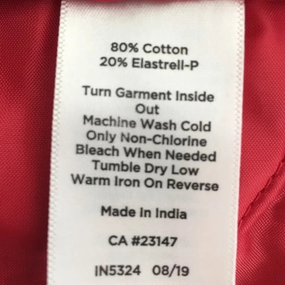 Talbots Pants Women’s Hampshire Velvet Ankle Straight Leg Red Plus Size 20W - Picture 4 of 4